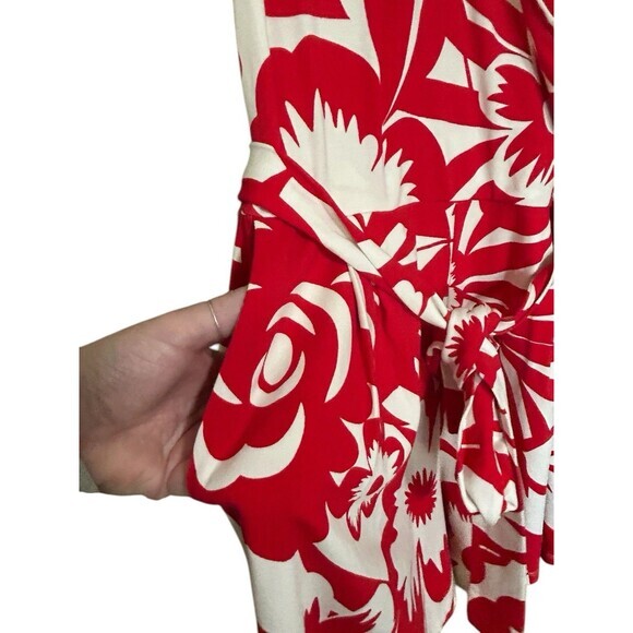 Boden Romper 6p red tropical bloom Caroline Print Belted Jersey Pockets boho - Picture 3 of 9